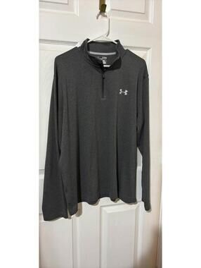 Under Armour Men's HeatGear Long Sleeve Quarter Zip Shirt XL Gray
